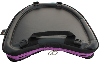 Image showing the faux-leather tray surface of the pruple-trim Trabasack Curve